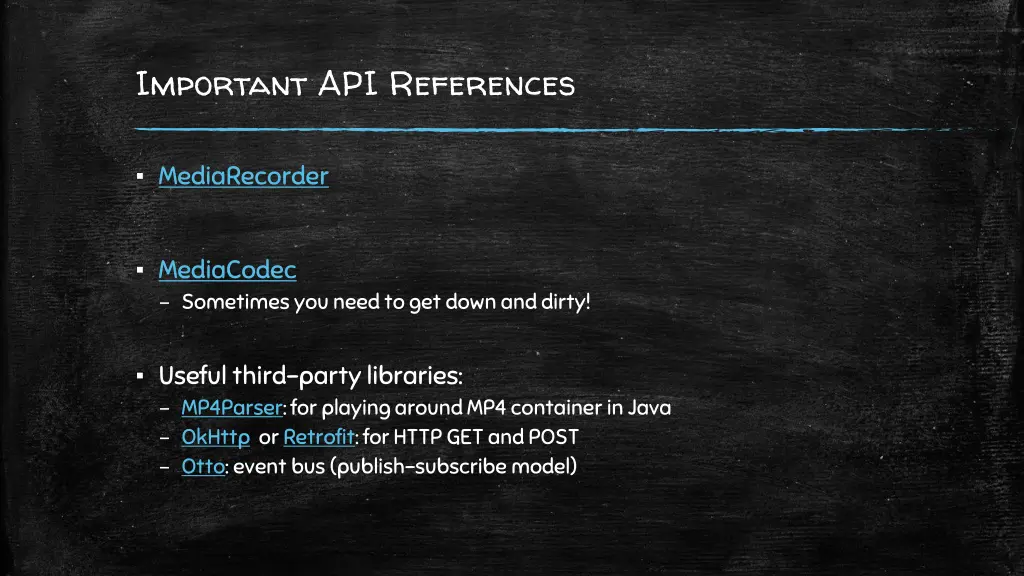 important api references