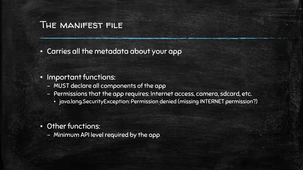 the manifest file