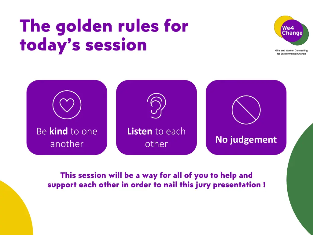 the golden rules for today s session