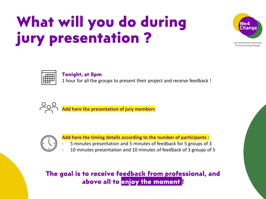 what will you do during jury presentation