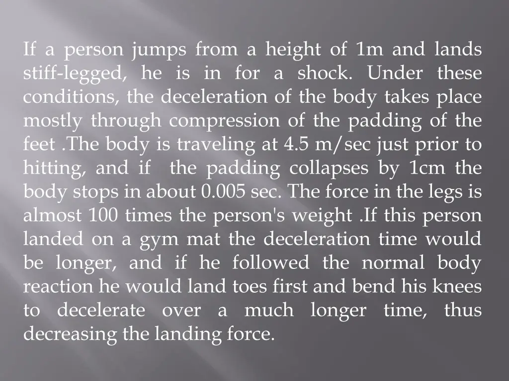 if a person jumps from a height of 1m and lands