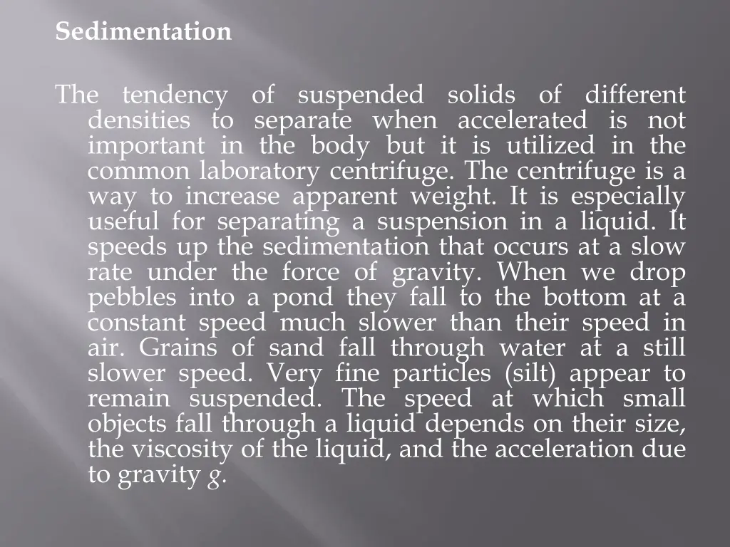 sedimentation