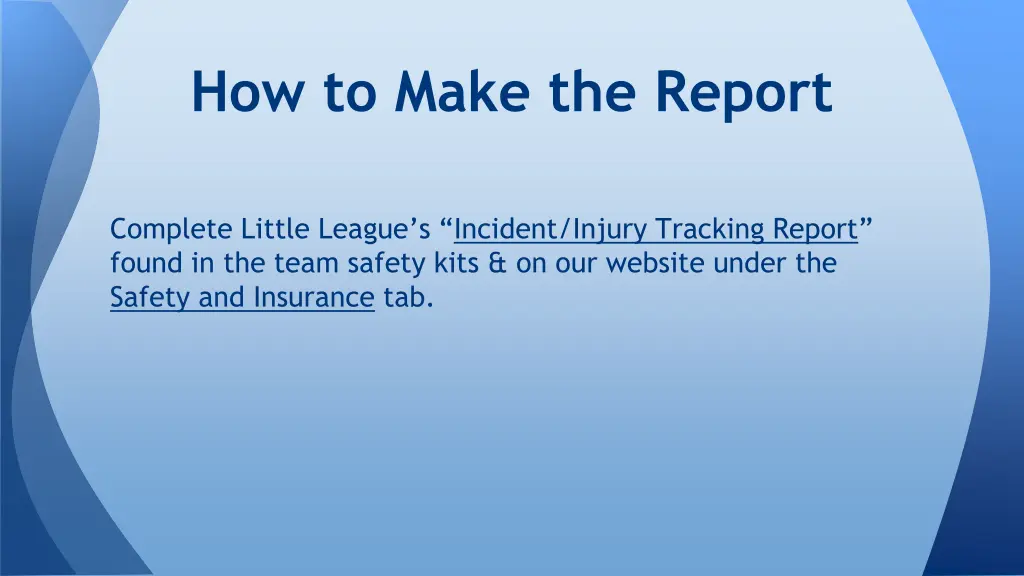 how to make the report