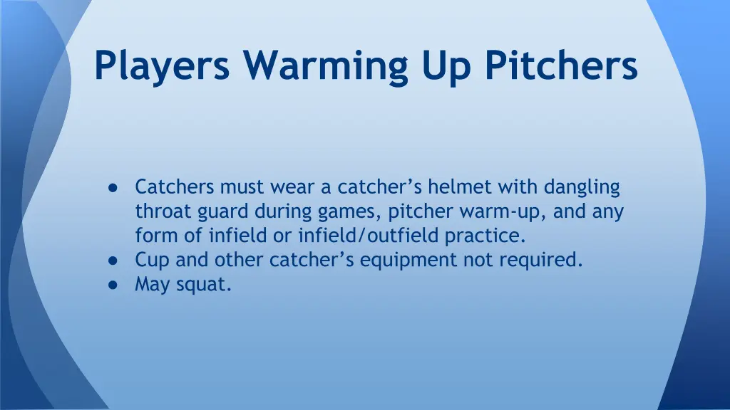 players warming up pitchers