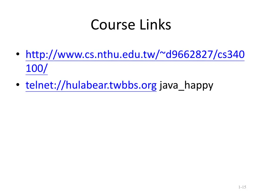 course links