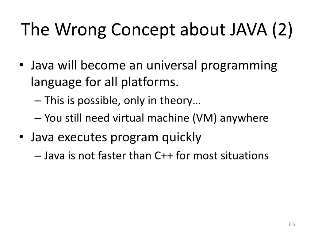 the wrong concept about java 2