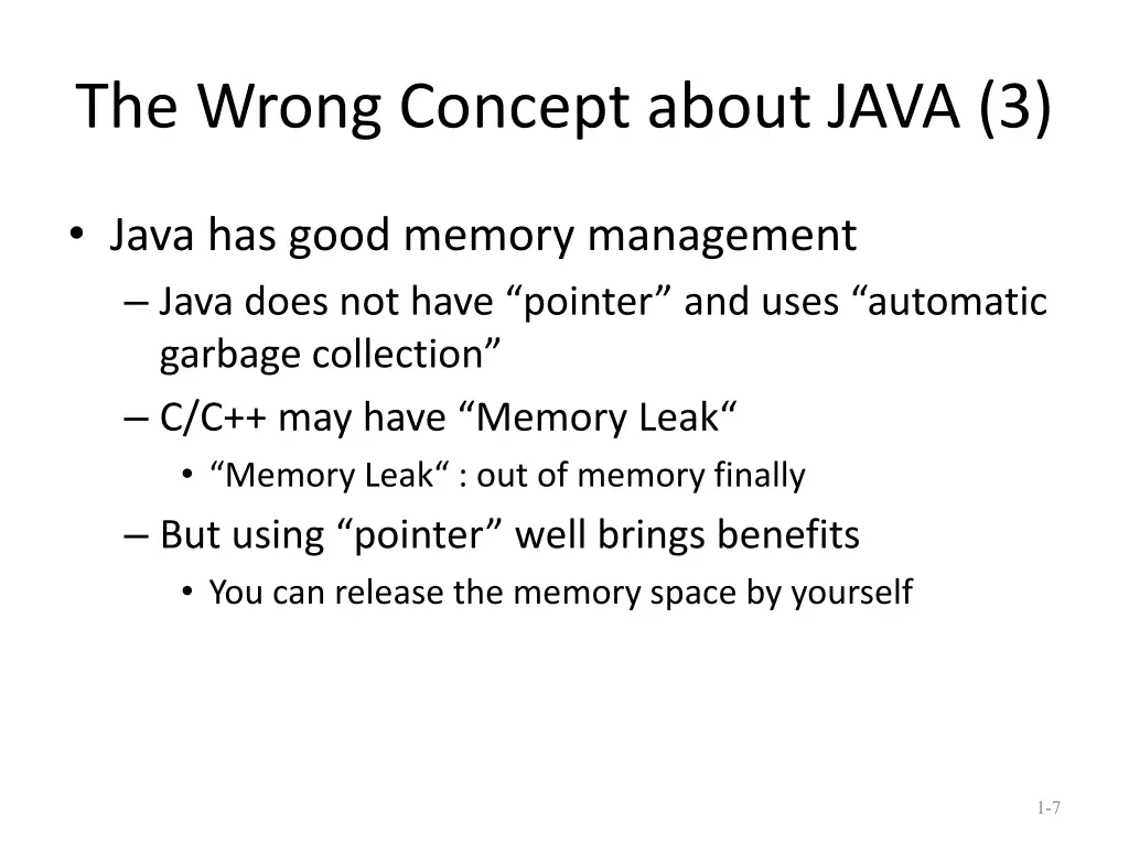 the wrong concept about java 3