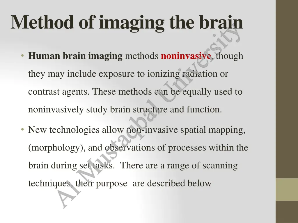 method of imaging the brain