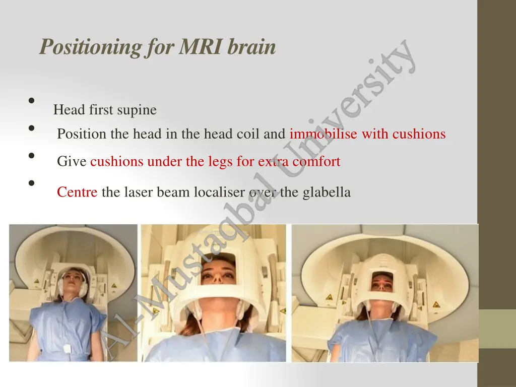 positioning formri brain