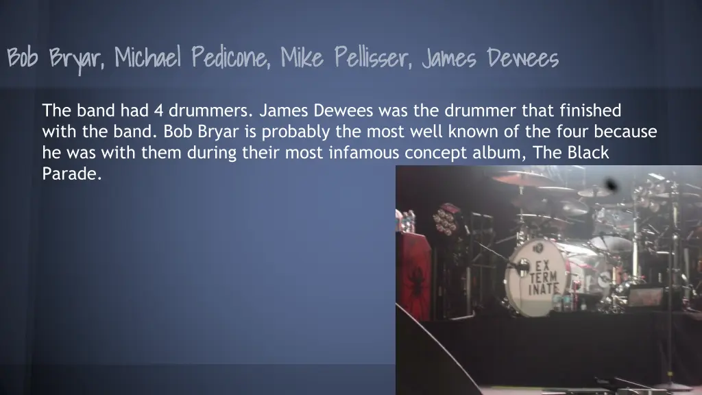 bob bryar michael pedicone mike pellisser james