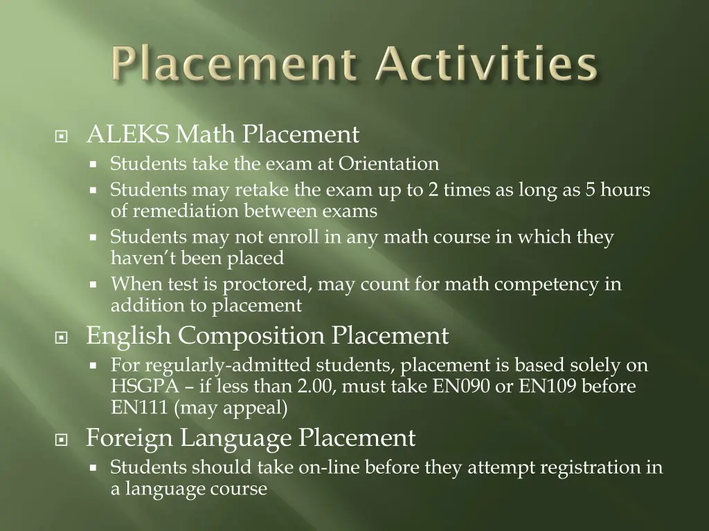 aleks math placement students take the exam