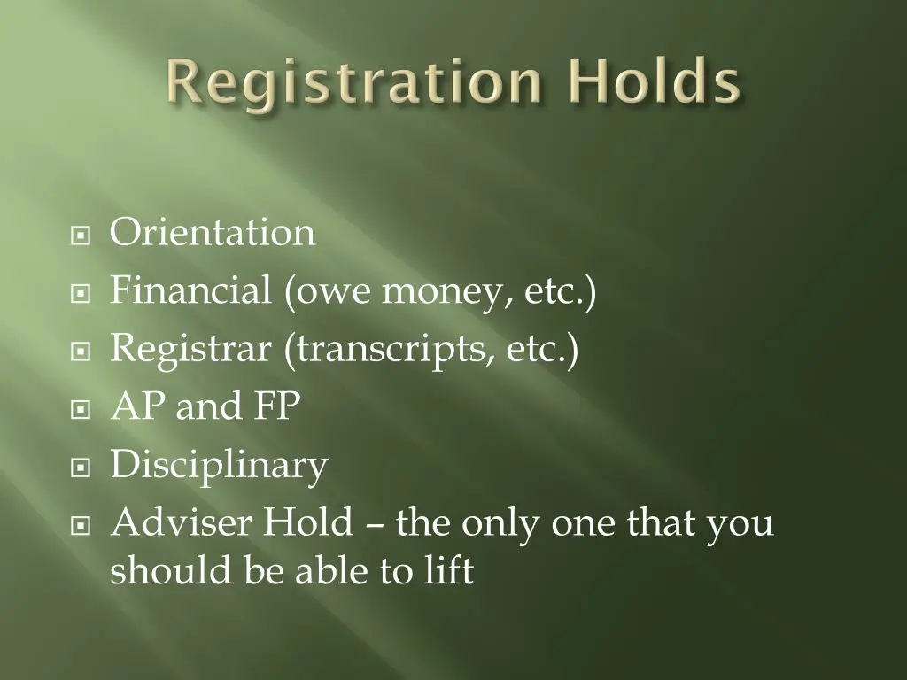 orientation financial owe money etc registrar