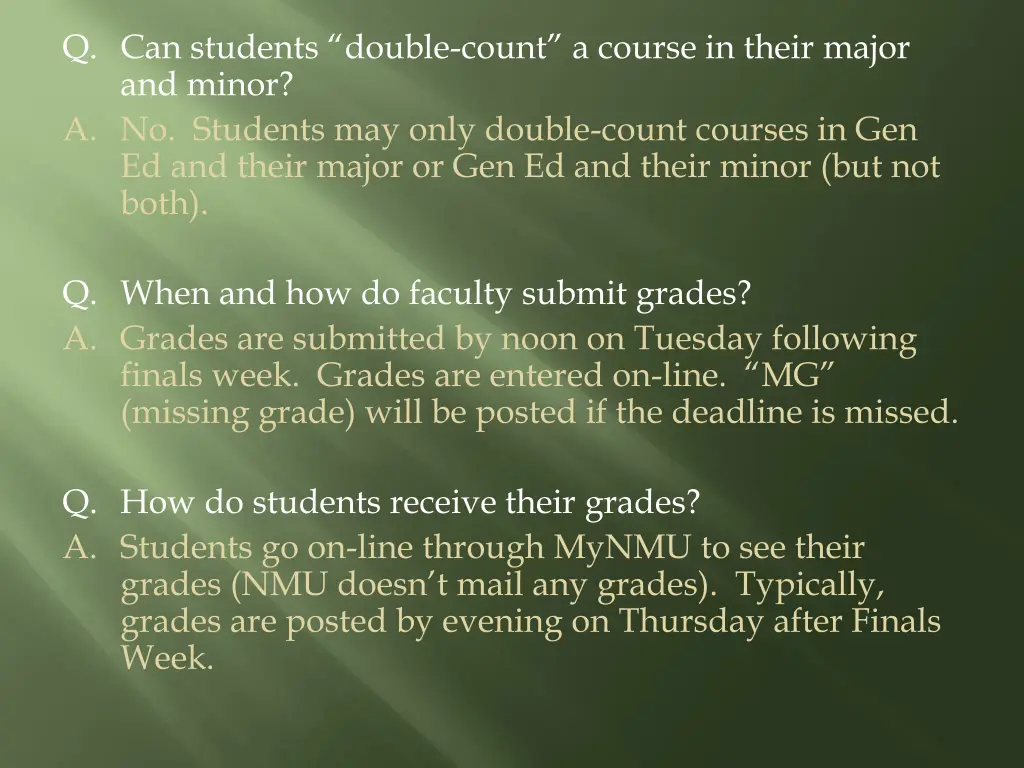 q can students double count a course in their