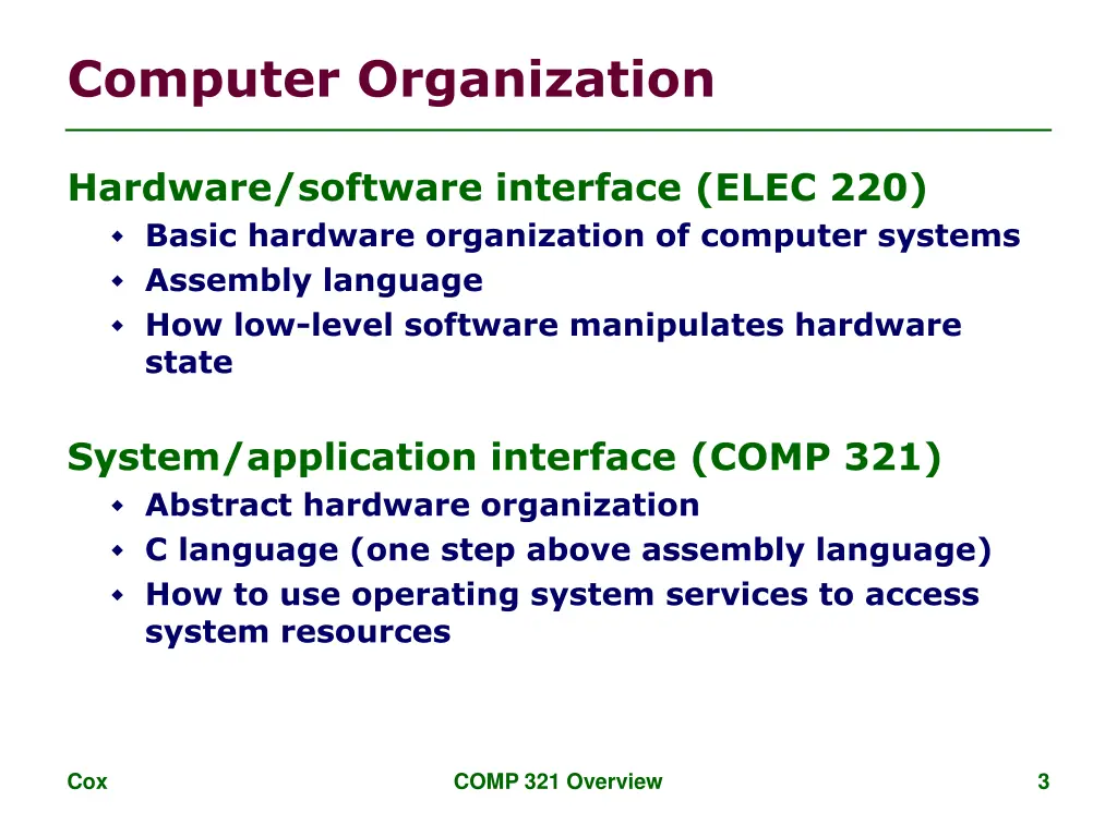 computer organization