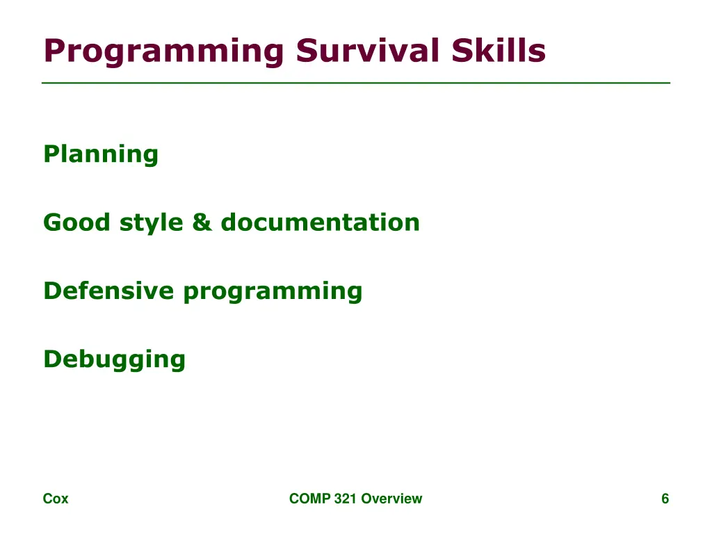 programming survival skills