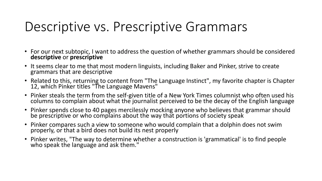 descriptive vs prescriptive grammars