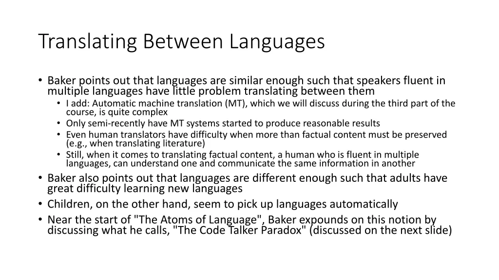 translating between languages