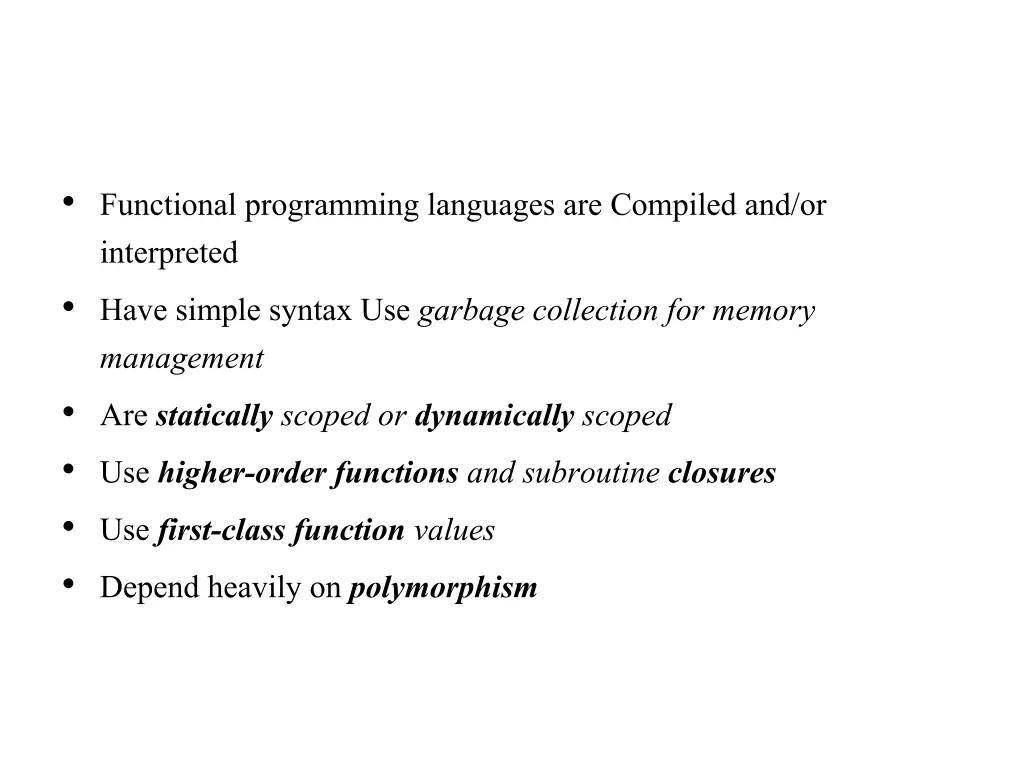 functional programming languages are compiled