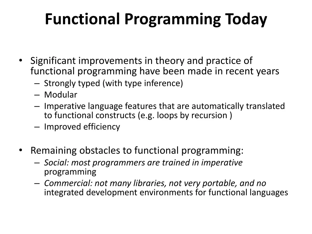 functional programming today