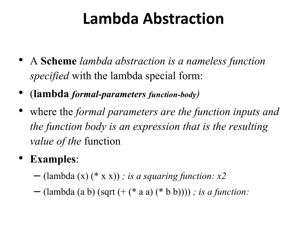 lambda abstraction