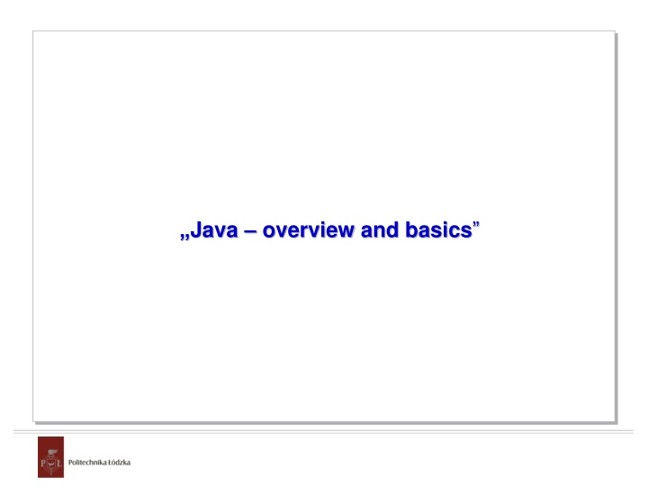 java overview and basics