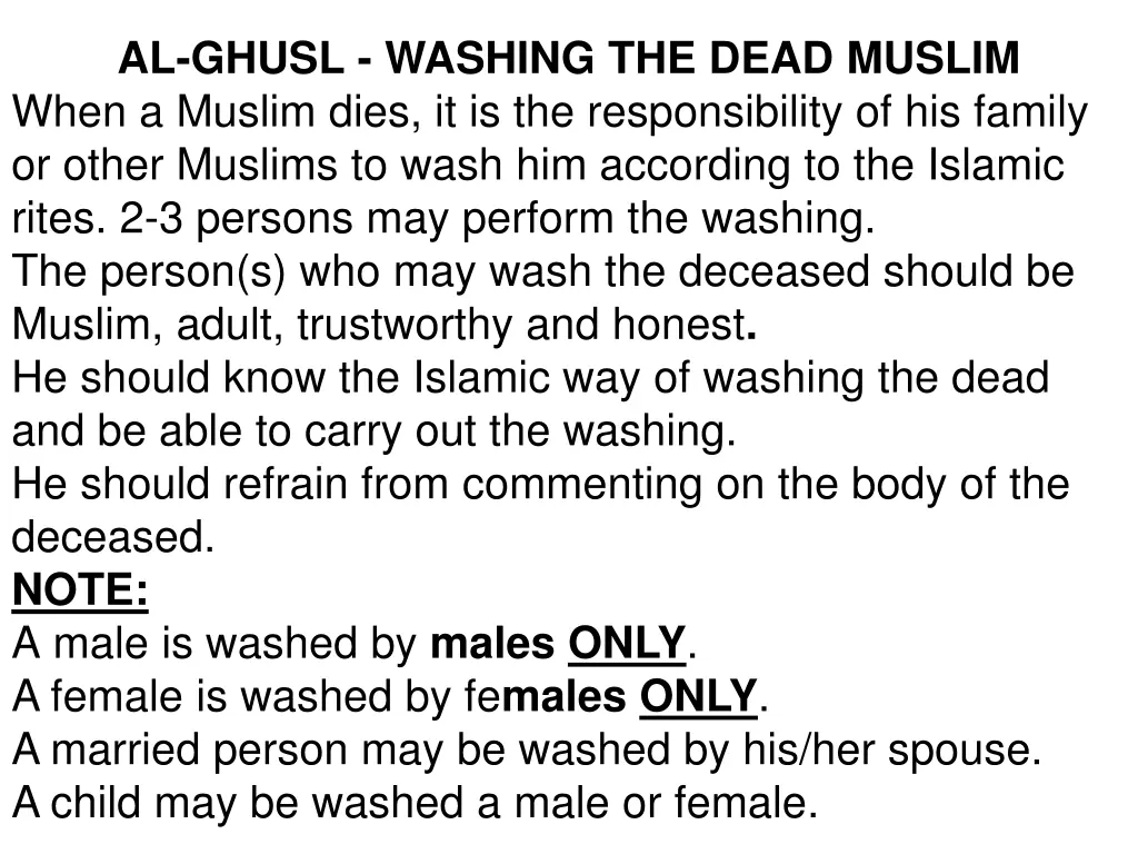 al ghusl washing the dead muslim when a muslim