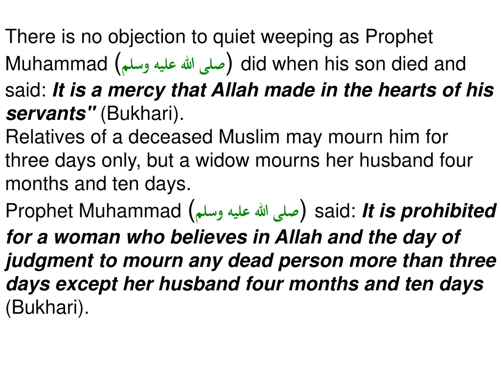 there is no objection to quiet weeping as prophet