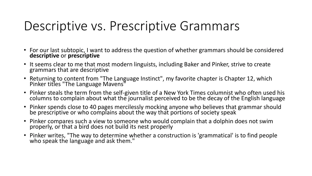 descriptive vs prescriptive grammars