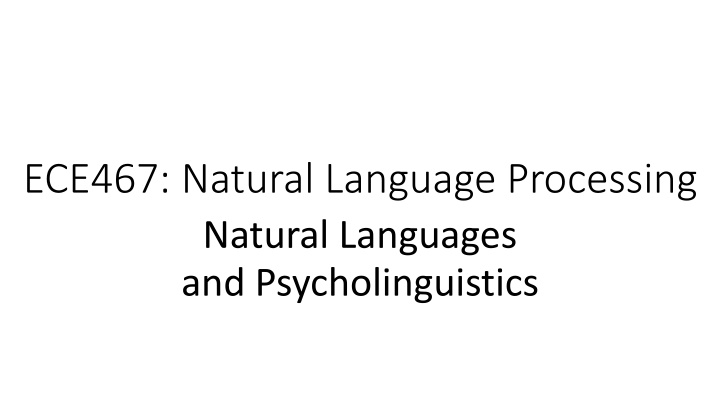 ece467 natural language processing natural