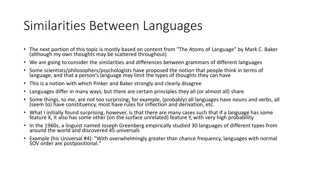 similarities between languages