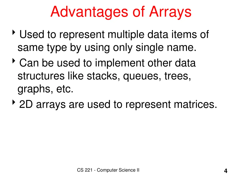 advantages of arrays