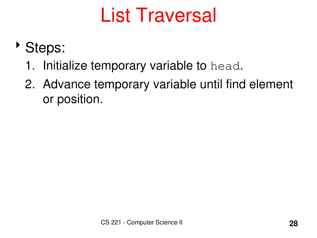 list traversal