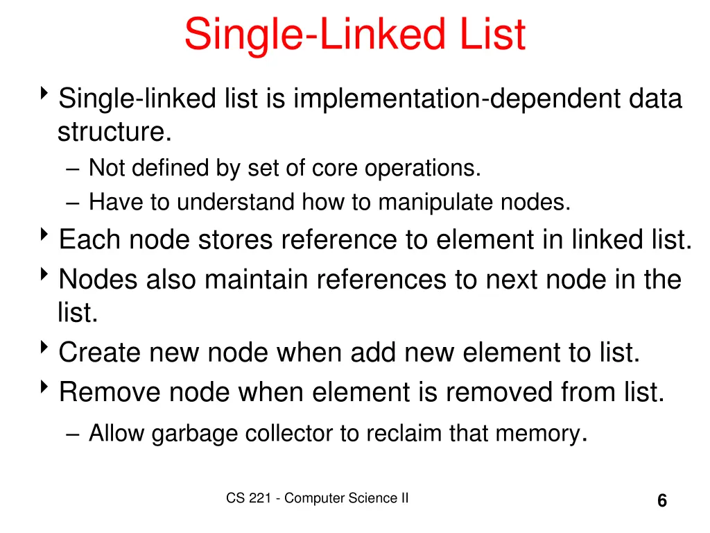 single linked list