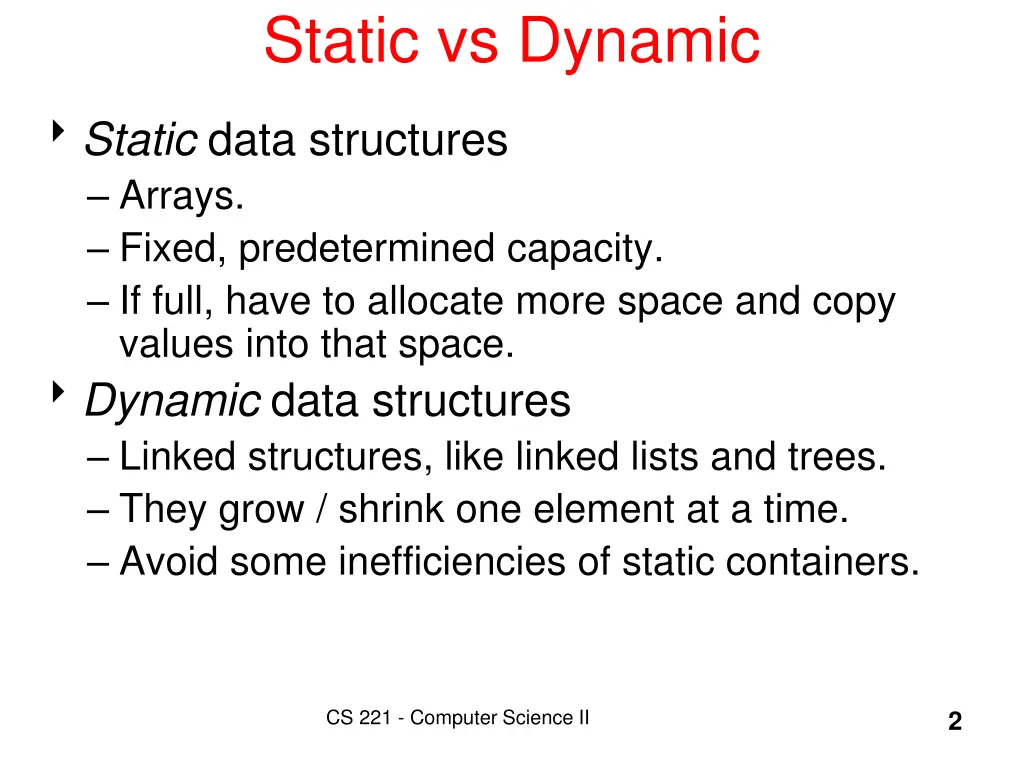 static vs dynamic