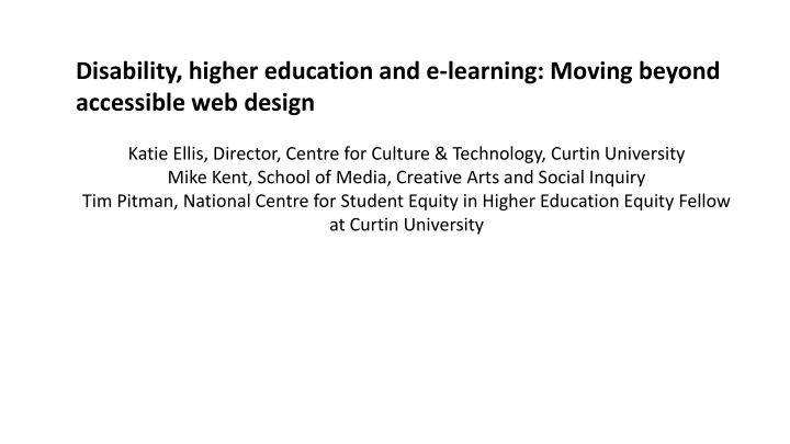 disability higher education and e learning moving