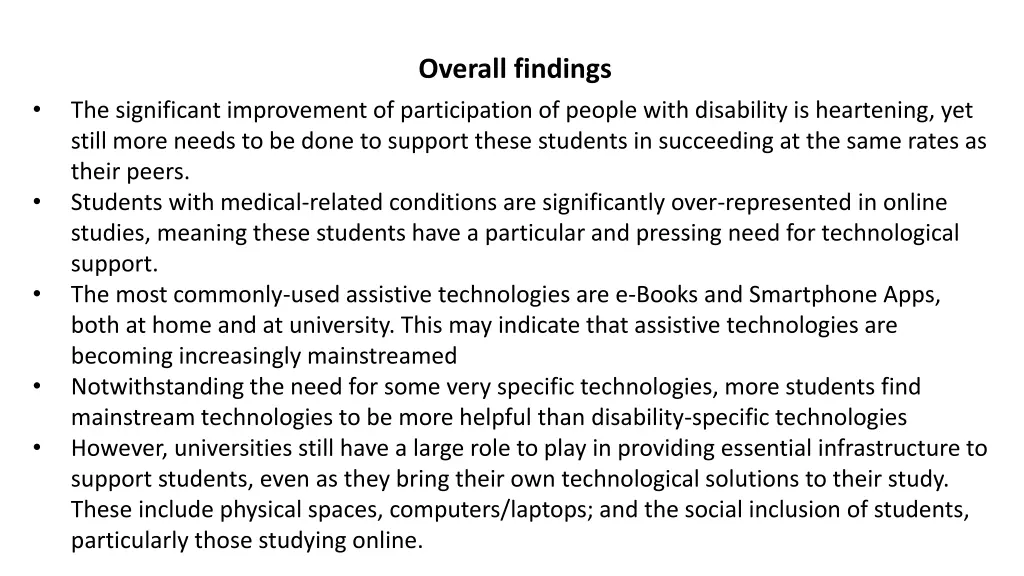 overall findings