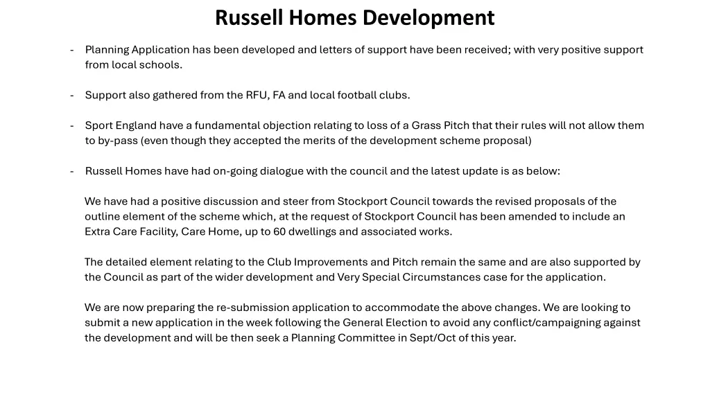 russell homes development