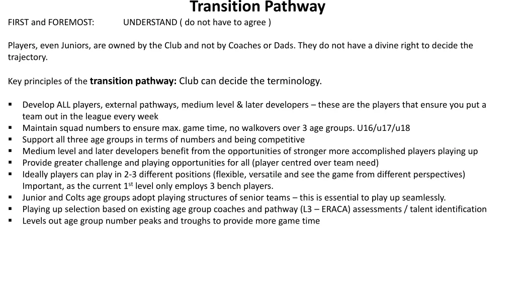 transition pathway