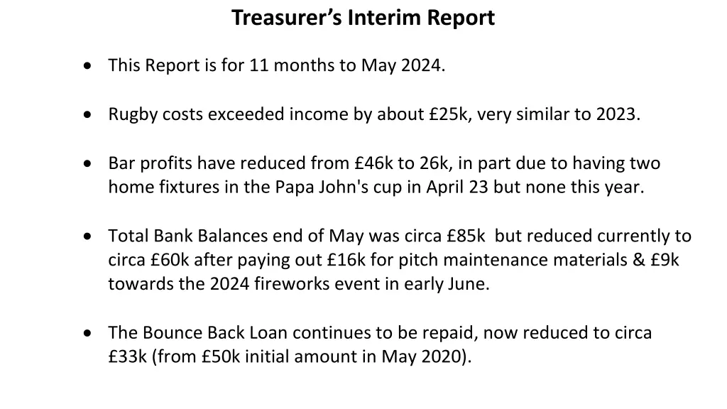 treasurer s interim report 1