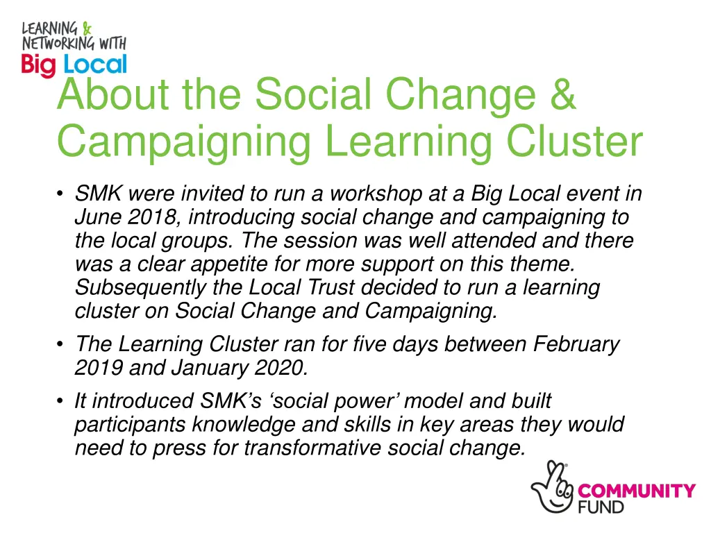 about the social change campaigning learning