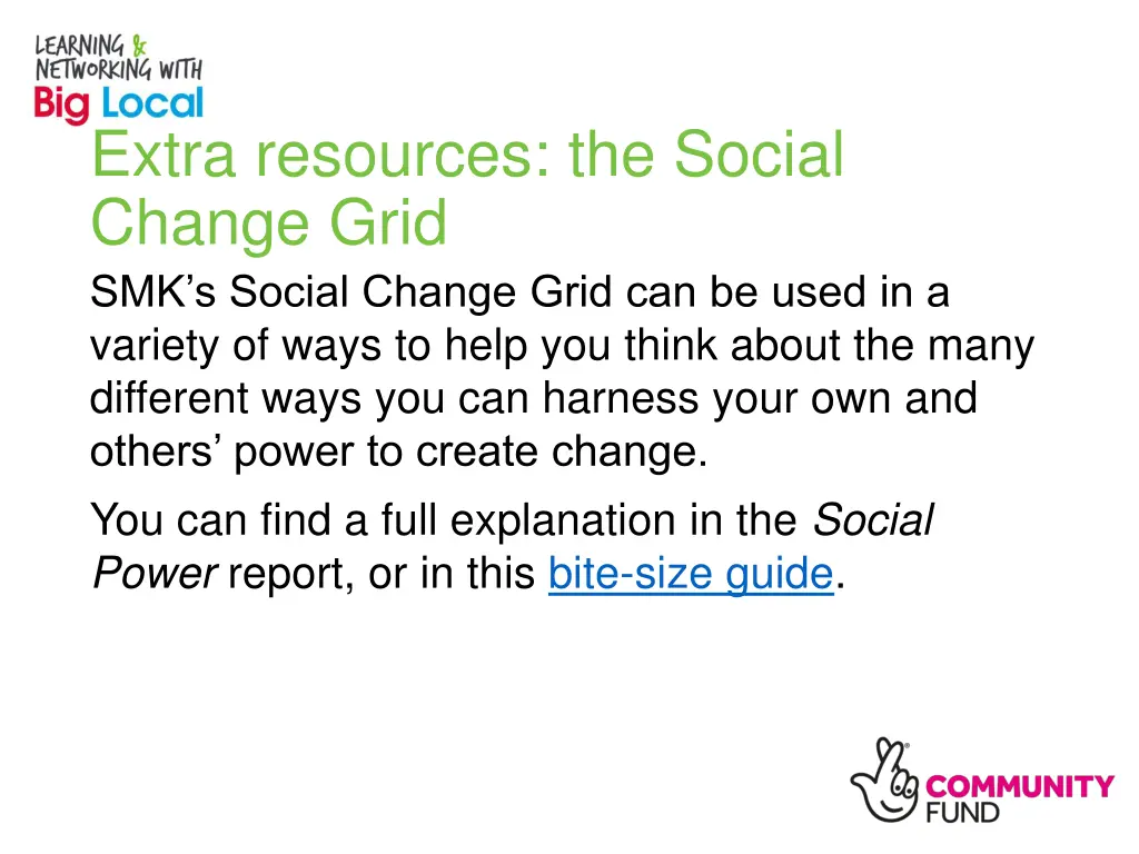 extra resources the social change grid