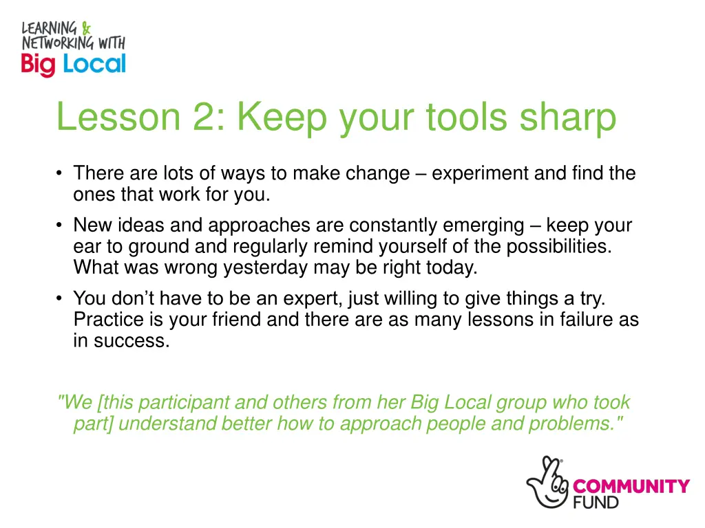 lesson 2 keep your tools sharp