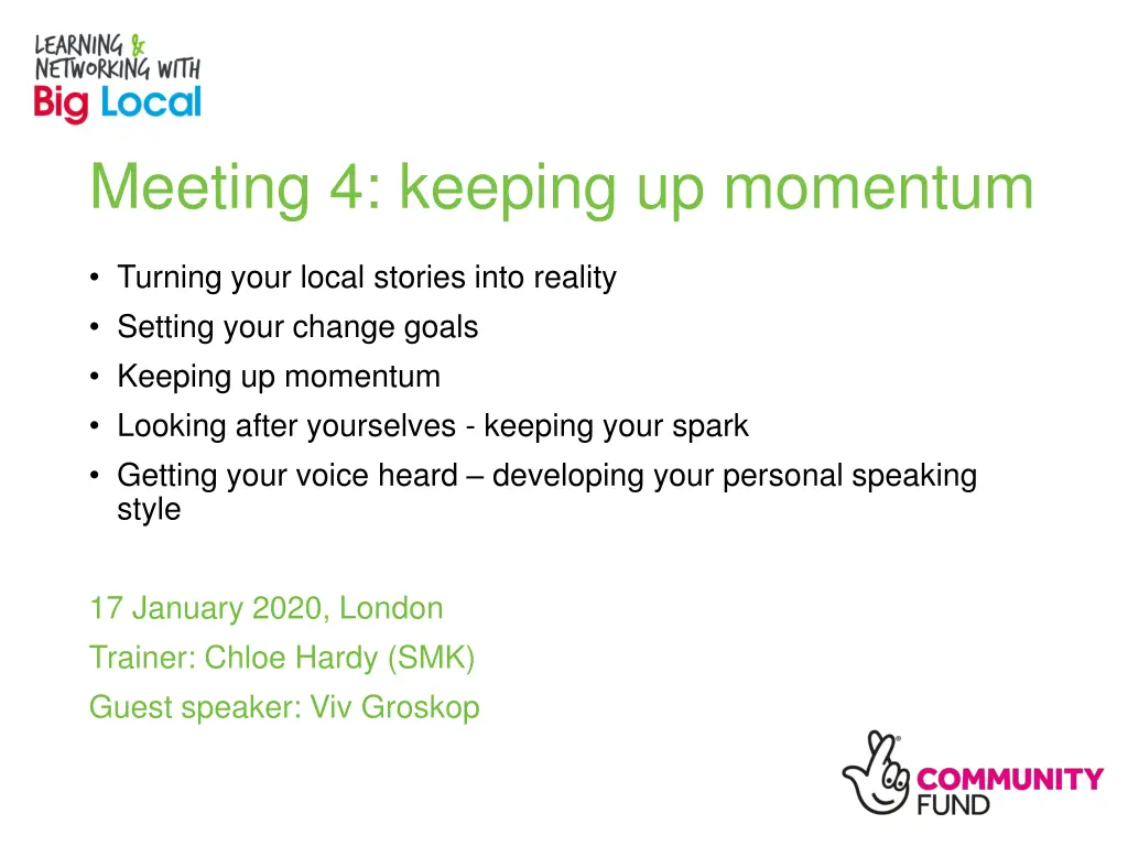 meeting 4 keeping up momentum