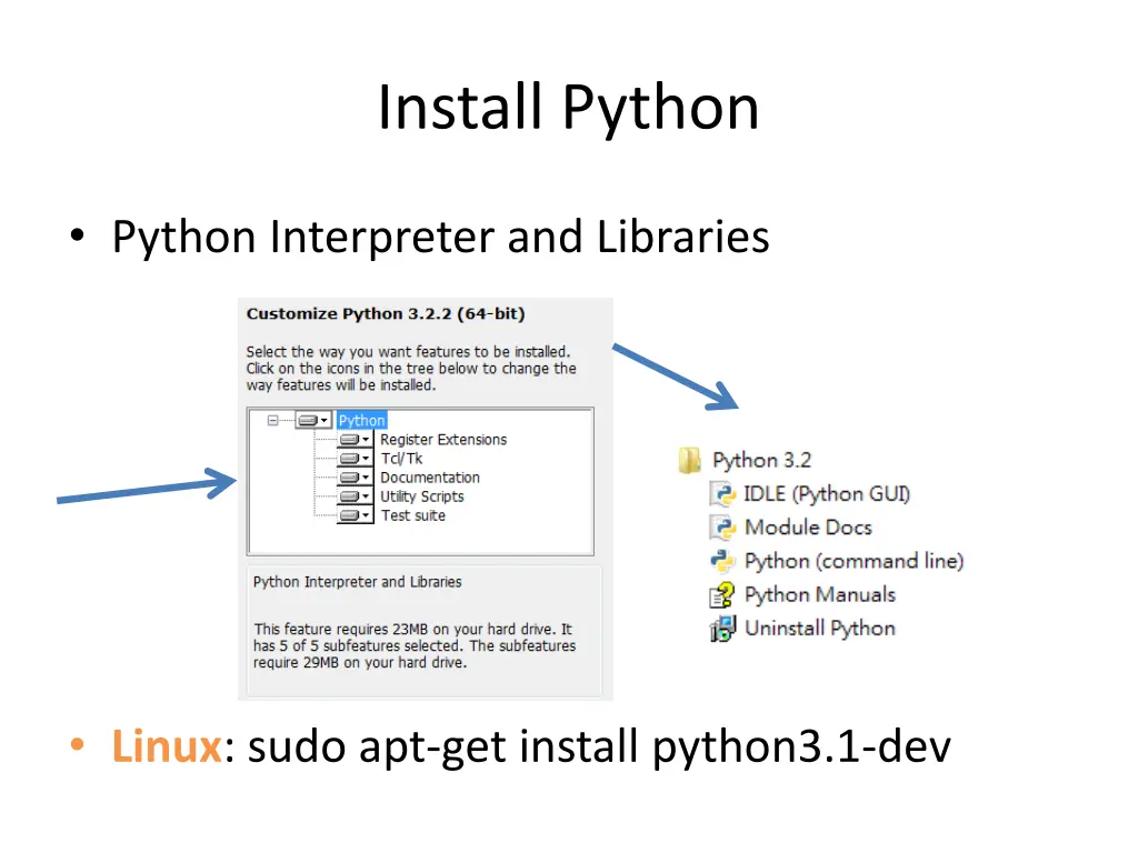 install python