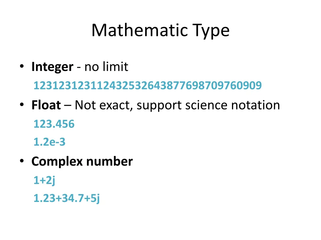 mathematic type