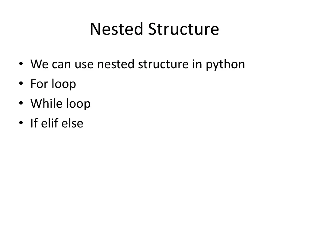 nested structure