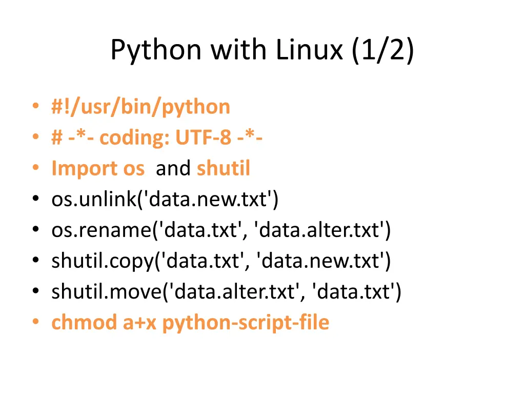 python with linux 1 2