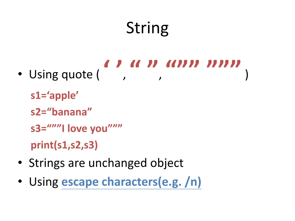 string