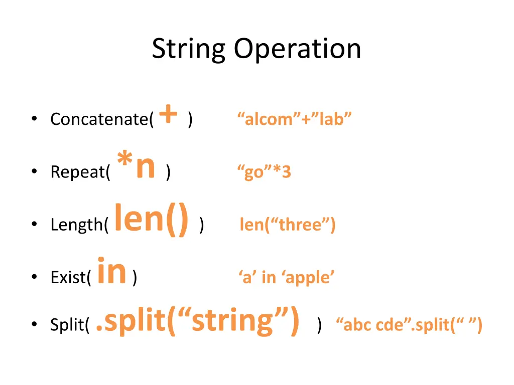 string operation