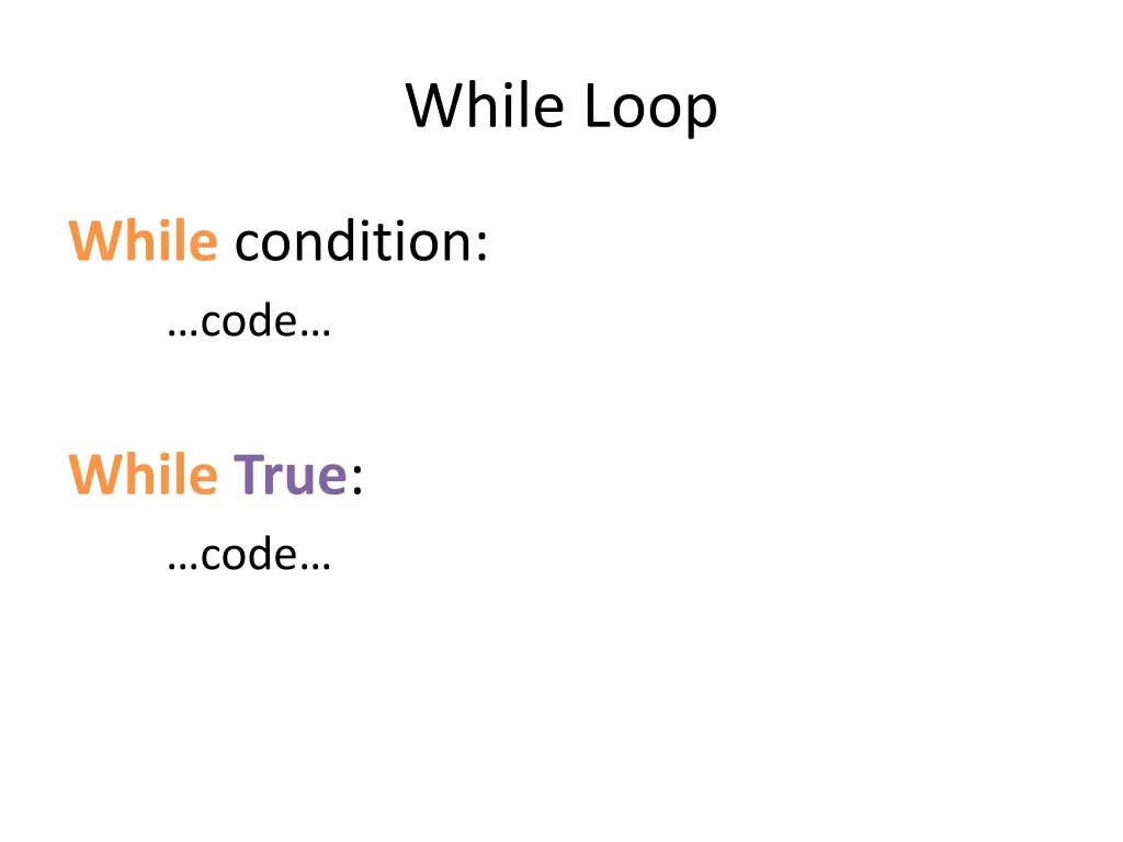 while loop